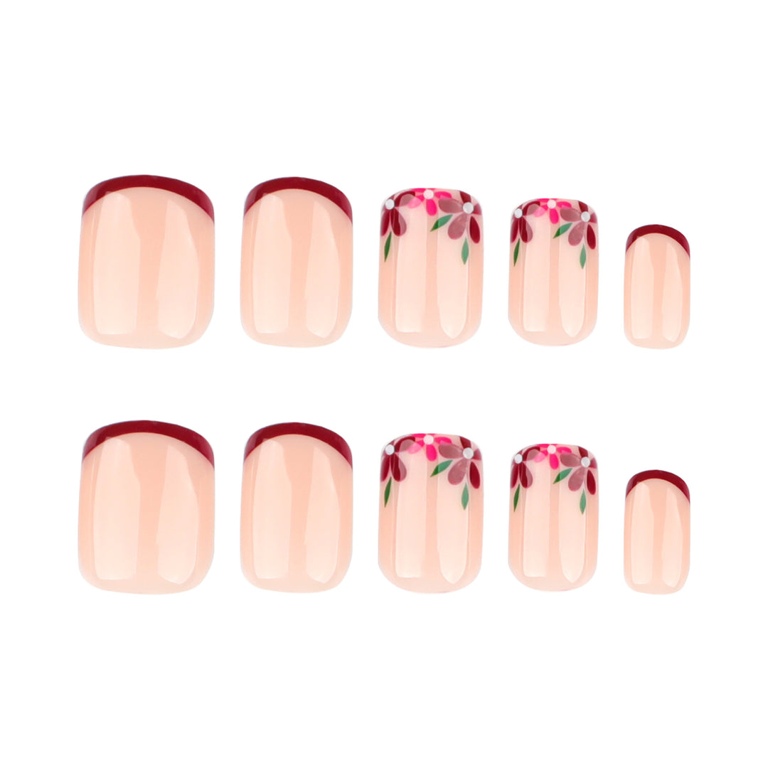 Artful nail design with flower and gradient effects Kalsten