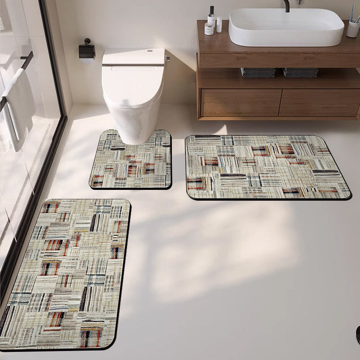 Modern Textured Bath Mat Set