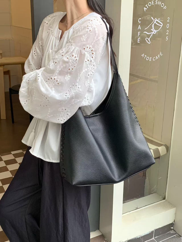 Modern Vegan Leather Slouchy Tote Bag