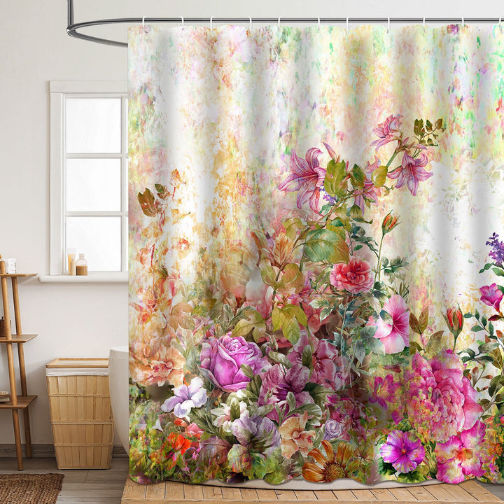 Floral Patterned Bathroom Shower Curtain Kalsten