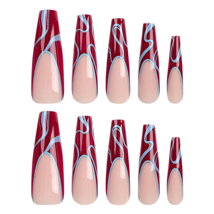 Artistic acrylic nails with floral and graphic accents Kalsten