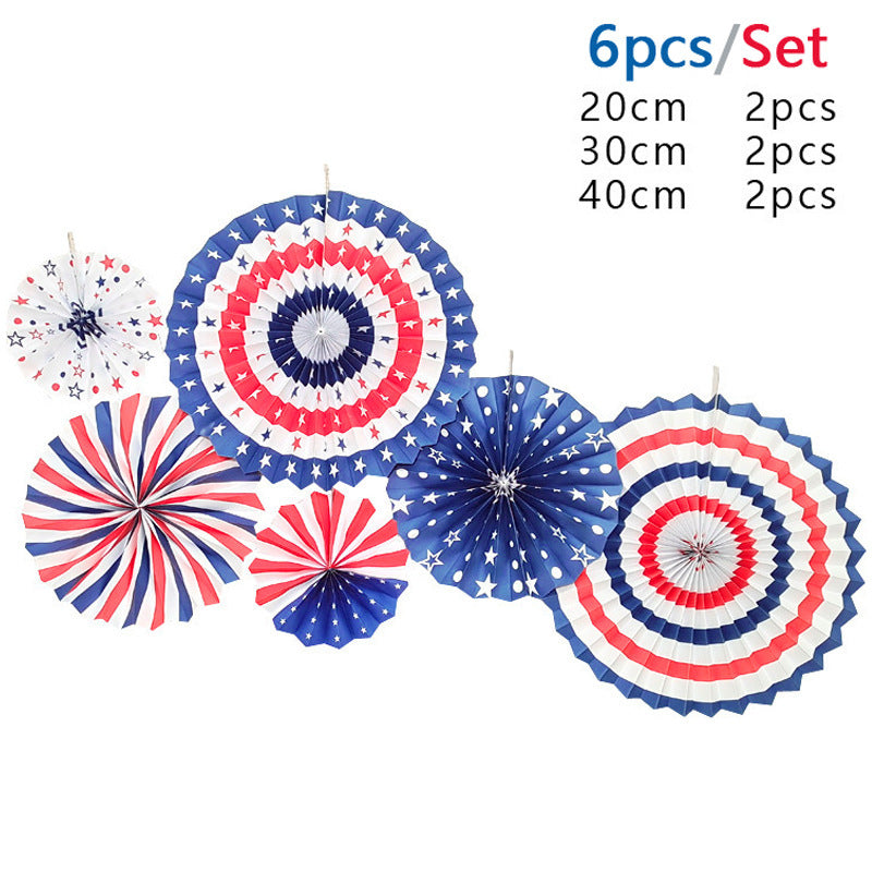 Unisex decorative pennant chain made of weatherproof polyester with star-and-stripe motif and robust attachment tape Kalsten