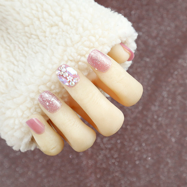 Premium Sparkling Press-On Nail Set with Decorative Rhinestones Kalsten