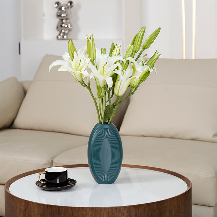 Textured Oval Decorative Vase Kalsten