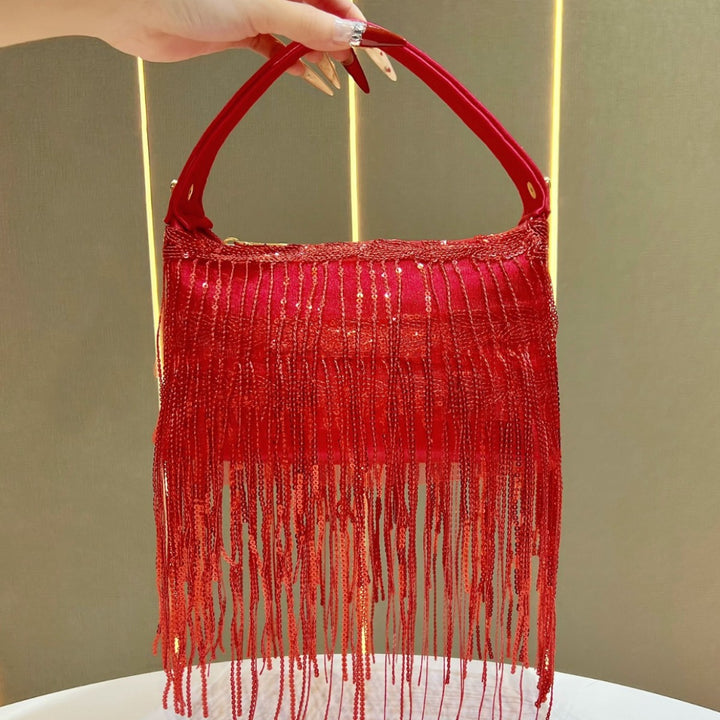 Fringe Detail Evening Handbag