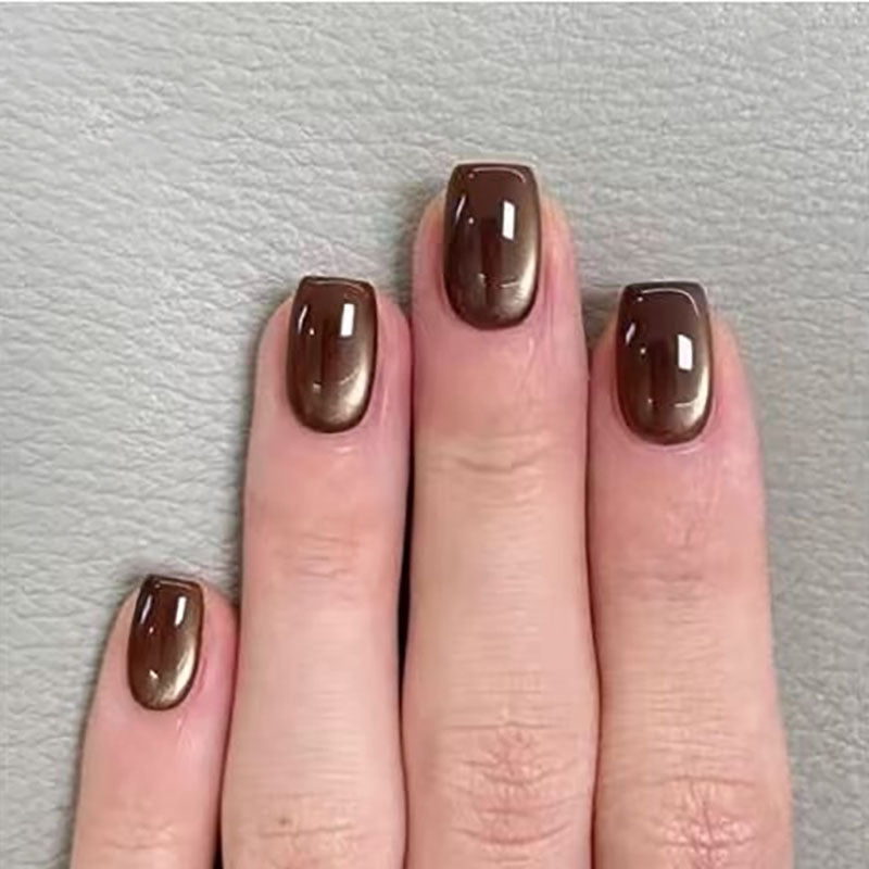 Glossy Metallic Nail Art