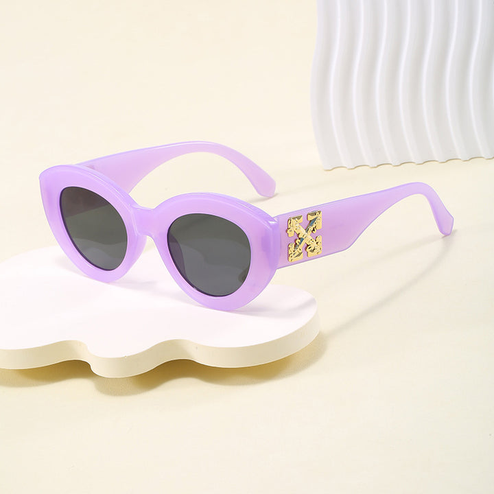 Women's Cat-Eye Sunglasses with Luxurious Accents and Sturdy Plastic Frame Kalsten
