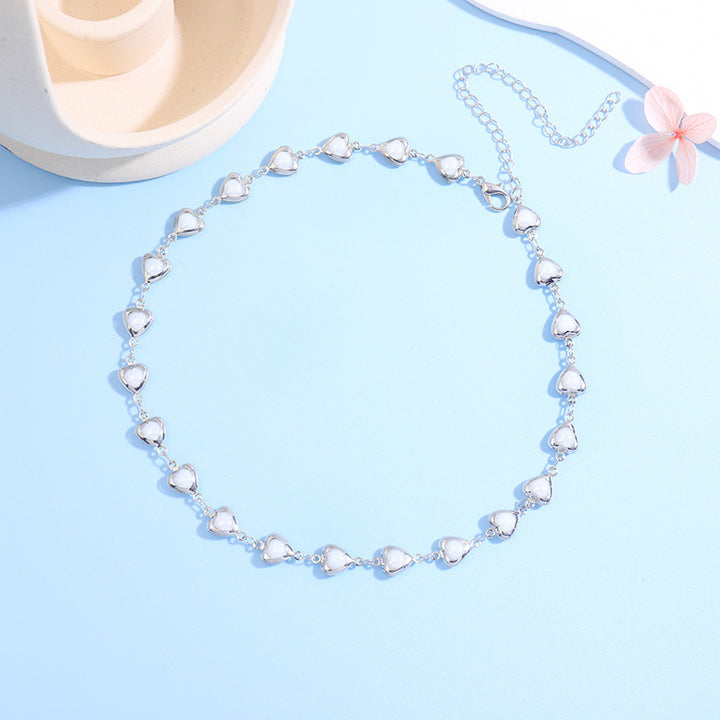 Heart-Shaped Gemstone Choker Necklace Kalsten