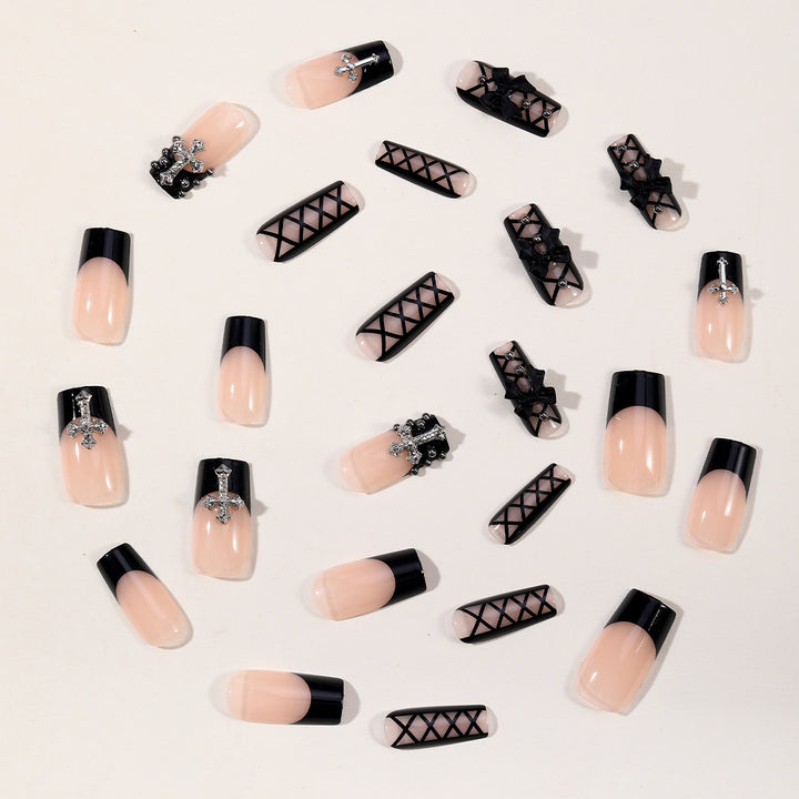 Gothic Elegance Long Nail Art Extensions Kalsten