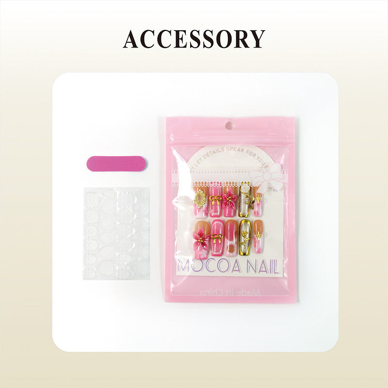 Glamorous artificial nails with elegant cross decorations Kalsten