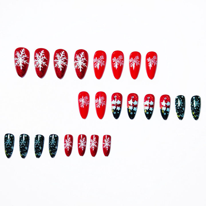 Artificial nails with festive snowflake and star motif Kalsten