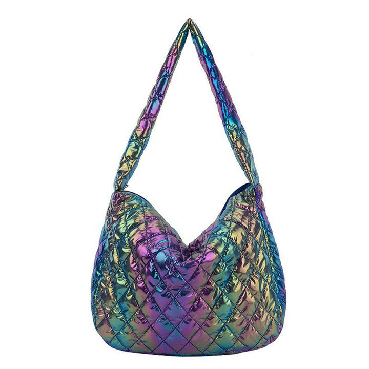 Iridescent Quilted Hobo Bag