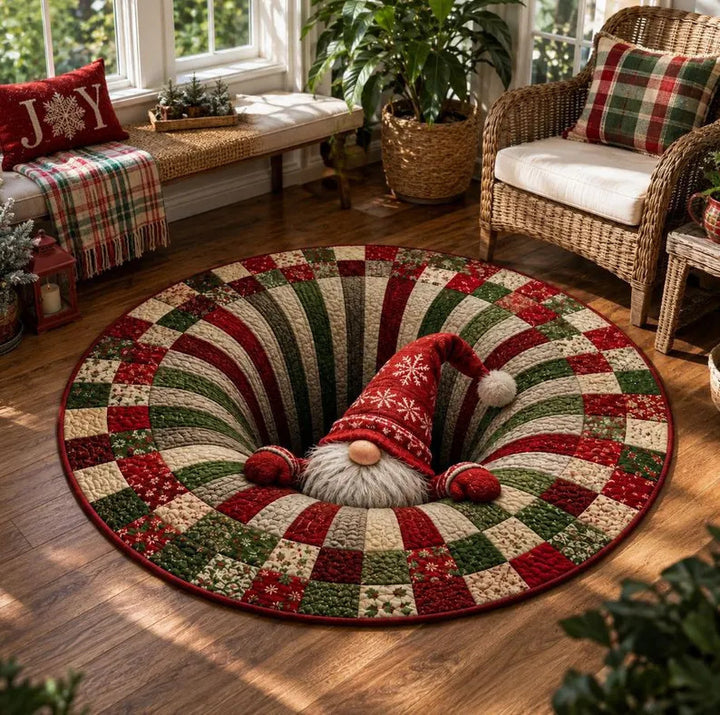 3D Holiday-Themed Circular Area Rug for Home