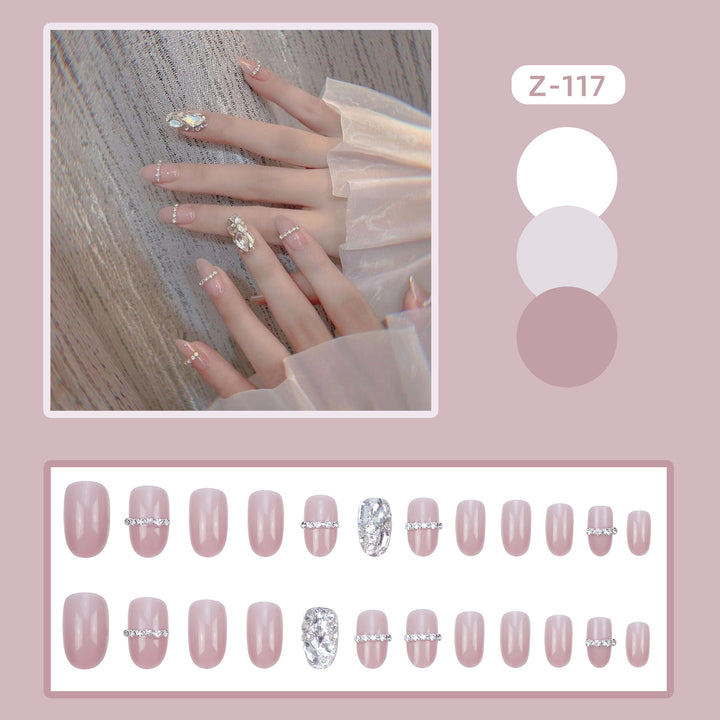 Glamorous Rhinestone-Embossed Press-On Nail Set Kalsten