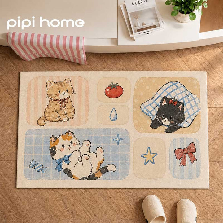 Cute Cat-Themed Indoor Area Rug Kalsten
