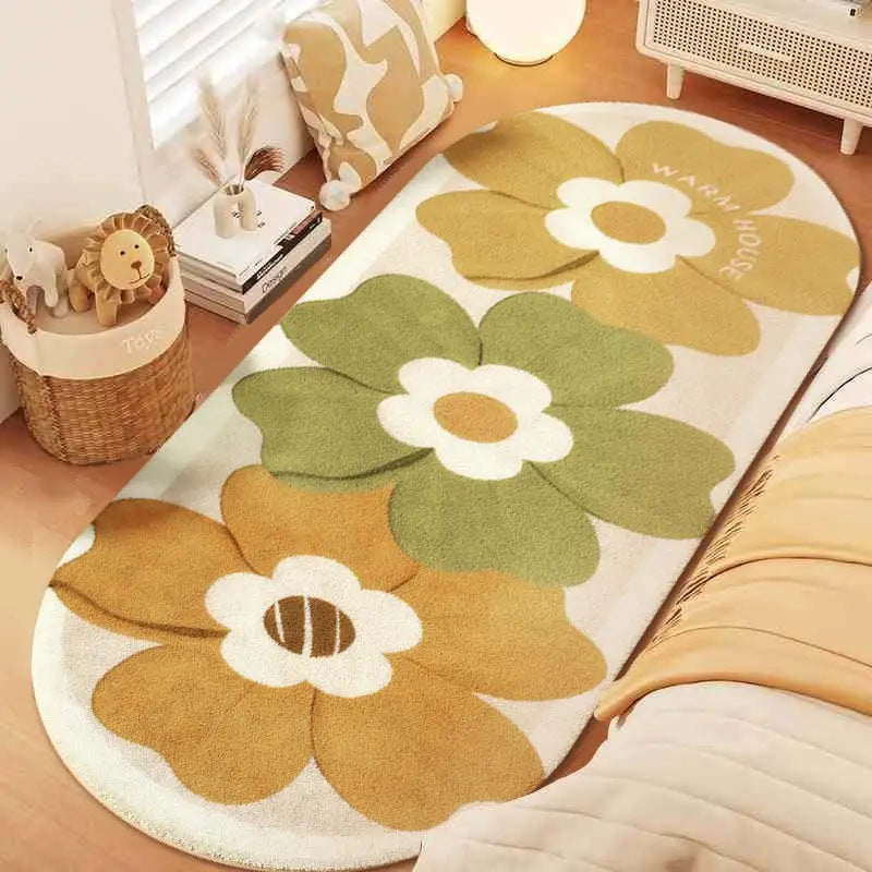 Floral-Themed Memory Foam Area Rug