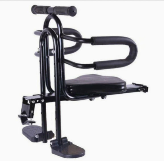child bike seat with padded safety bar adjustable footrests and supportive reclining backrest Kalsten