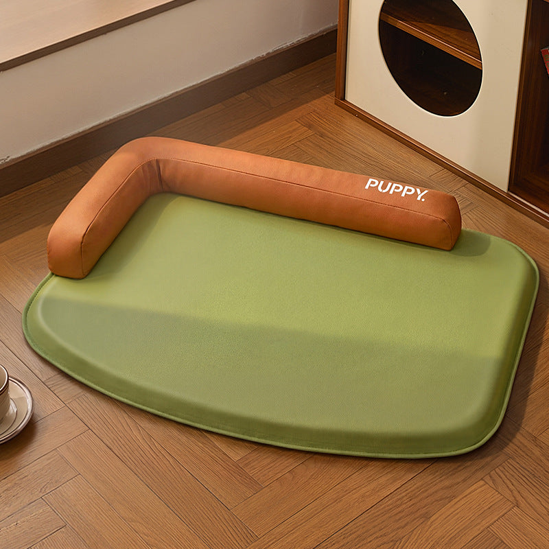 Unisex nan orthopedic dog mat with memory foam and raised head cushion edge Kalsten
