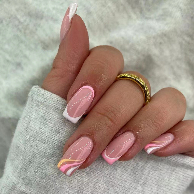 Artful Gel Nails with Elegant Accents Kalsten