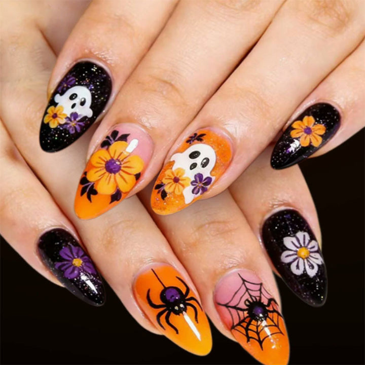 Spooky-Themed Press-On Nail Art