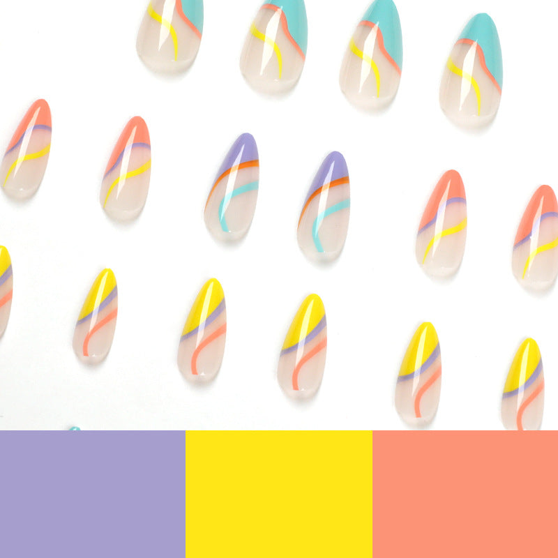 Artificial nail extensions with stylish gradient colors and modern designs Kalsten