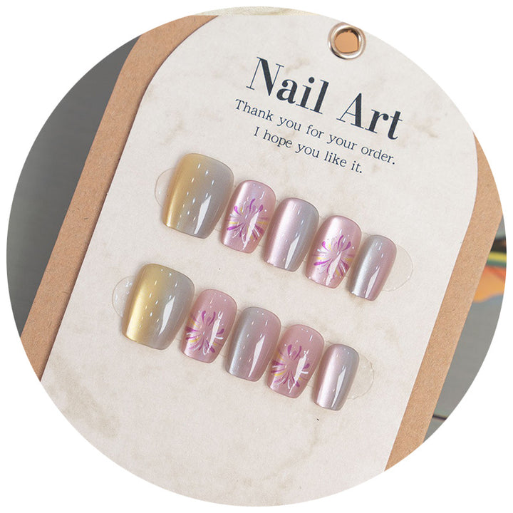 Elegant Floral Design Press-On Nail Art