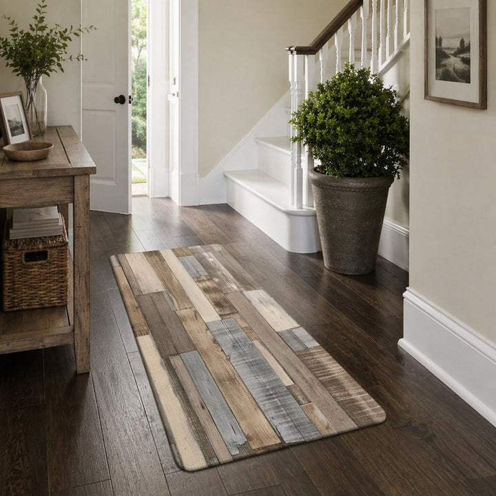 Rustic Wood Pattern Runner Mat Kalsten