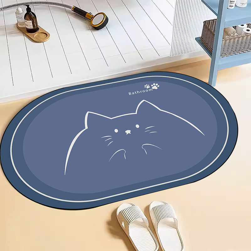 Cute Cat-Themed Bath Mat