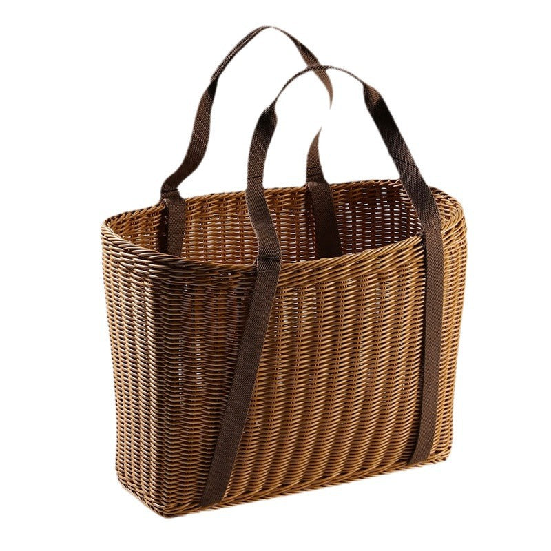 Unisex Robust braided shopping basket with comfortable fabric handles Kalsten