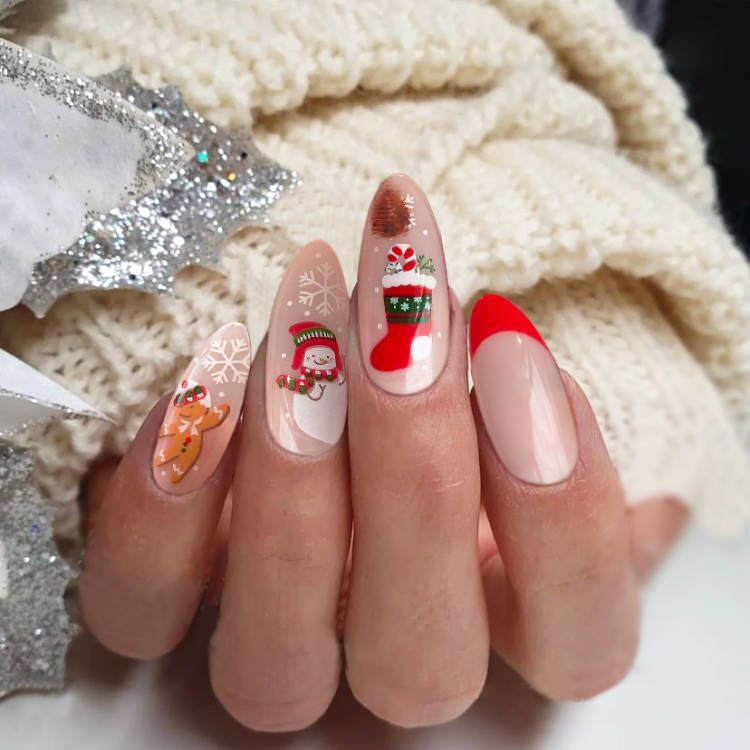 Festive Holiday-Themed Press-On Nails Kalsten