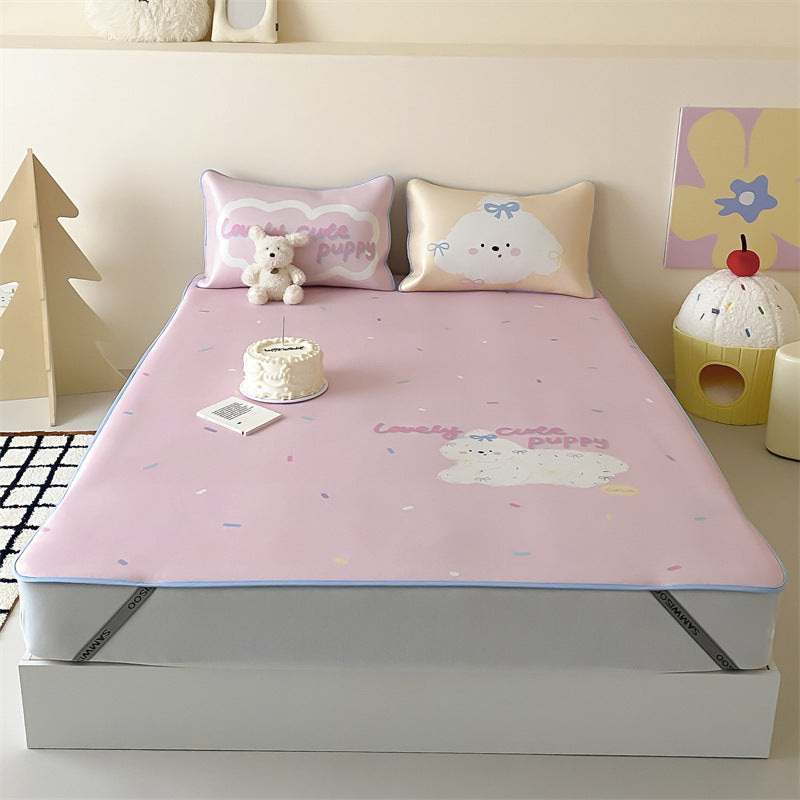 Child mattress topper with cute elephant print and non-slip bottom