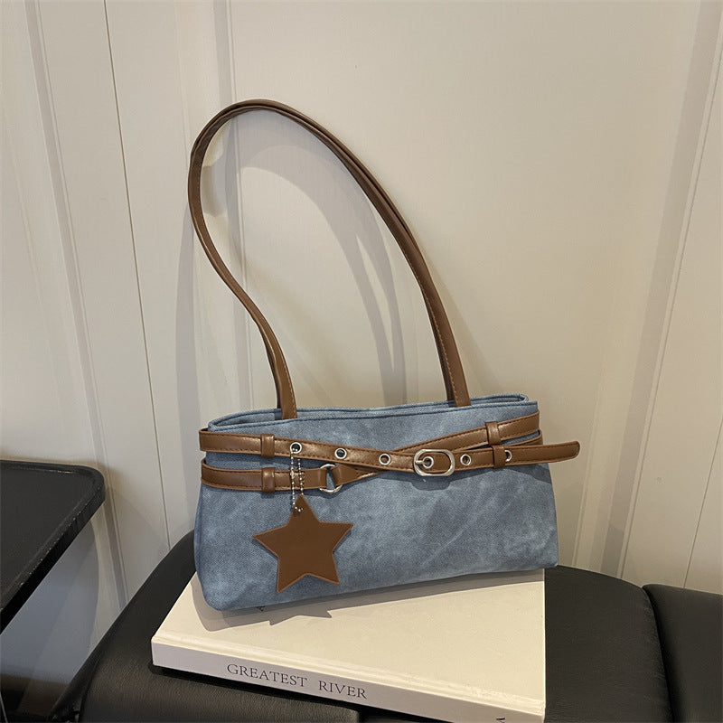Stylish Faux Suede Handheld Tote Bag