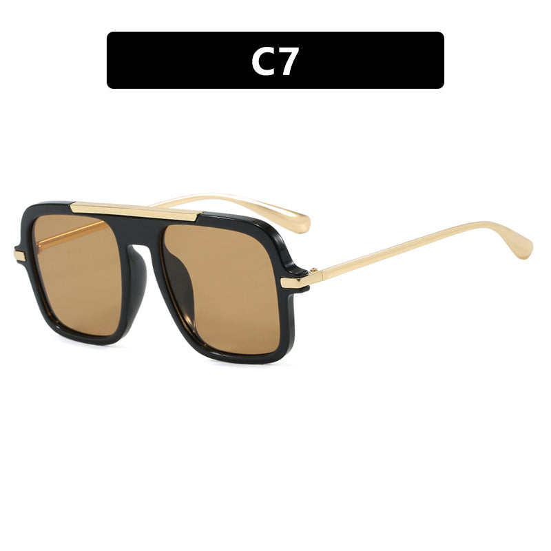 Women's square designer sunglasses with gold accents and protective UV filter Kalsten