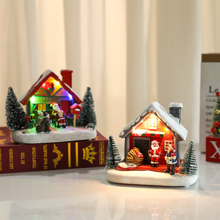 LED Illuminated Christmas Cottage Figurine Kalsten