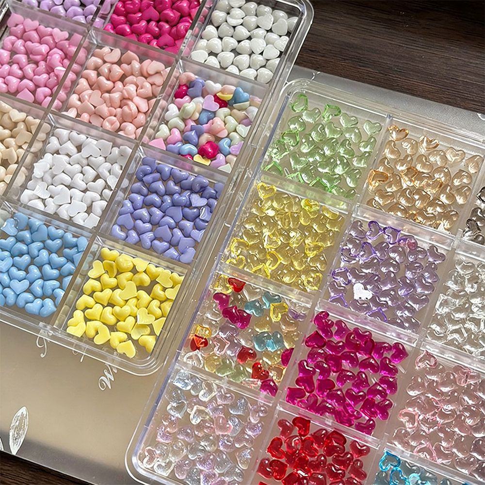 Decorative Heart-Shaped Nail Art Gems