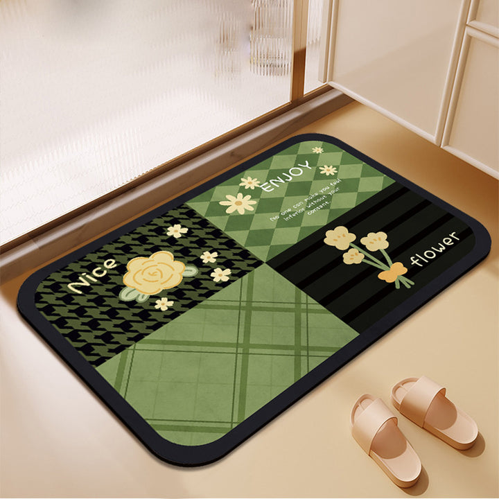 Plush Floral Decorative Bath Mat