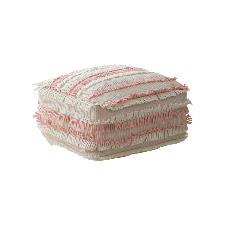 Floor cushion pouf with structured fringe surface Kalsten