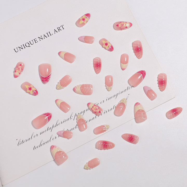 Elegant Floral-Themed Press-On Nail Set Kalsten