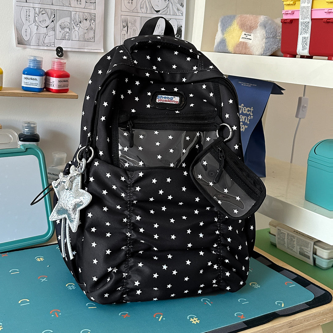 Stylish Multi-Pocket Backpack with Star Accents Kalsten