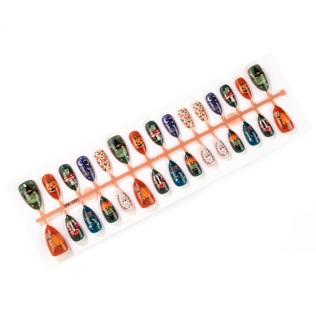 Whimsical Halloween Press-On Nail Art Set