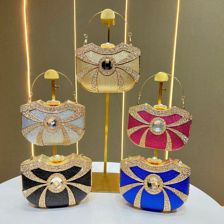 Decorative Rhinestone-Accented Evening Clutch