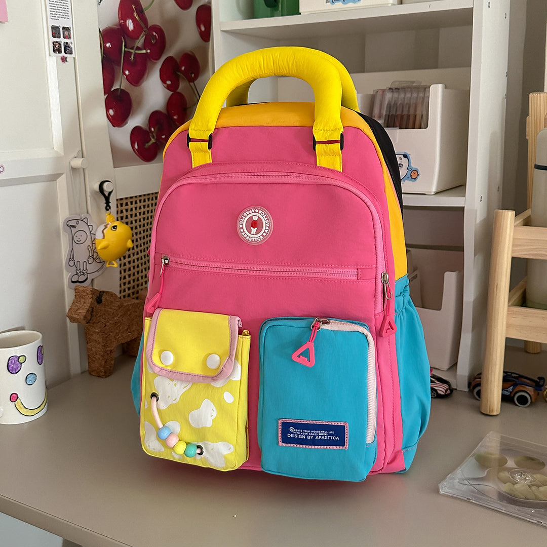 Color Block Multi-Functional Backpack Kalsten