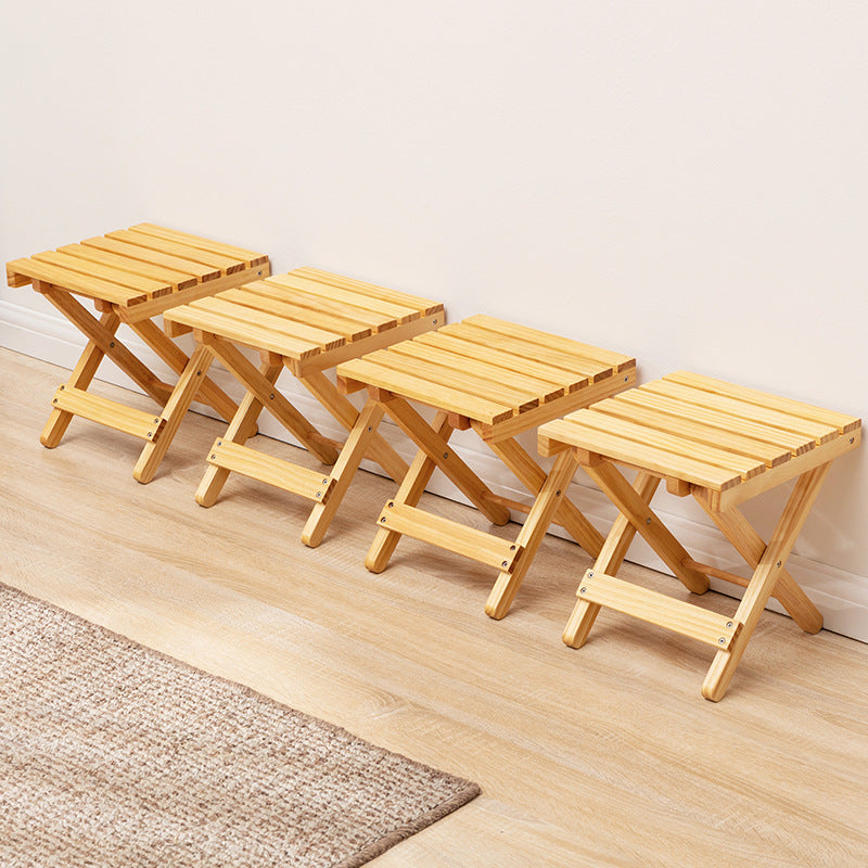 Folding Stool Made of Natural Wood with Ergonomic Design Kalsten