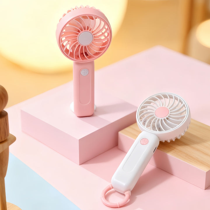 Women's portable battery-operated hand fan with ergonomic design and USB charging Kalsten