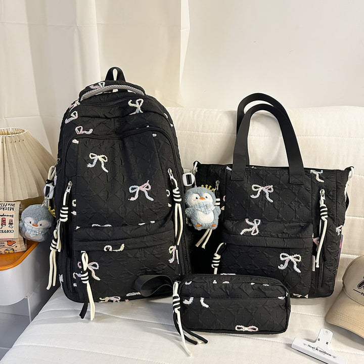 Embroidered Quilted Backpack Kalsten