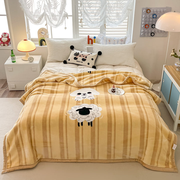 Floral Patterned Fleece Throw Blanket Kalsten