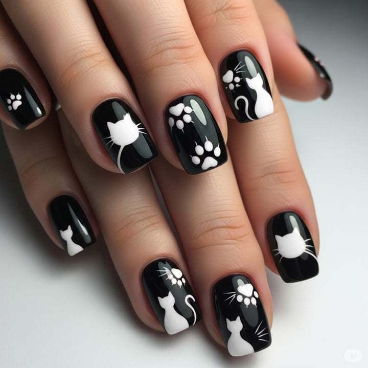 Cat-Themed Artistic Nail Art Extensions Kalsten
