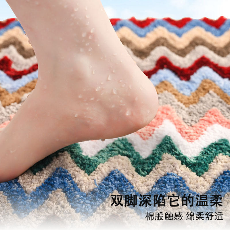 Chevron Pattern Non-Slip Bath Rug Kalsten