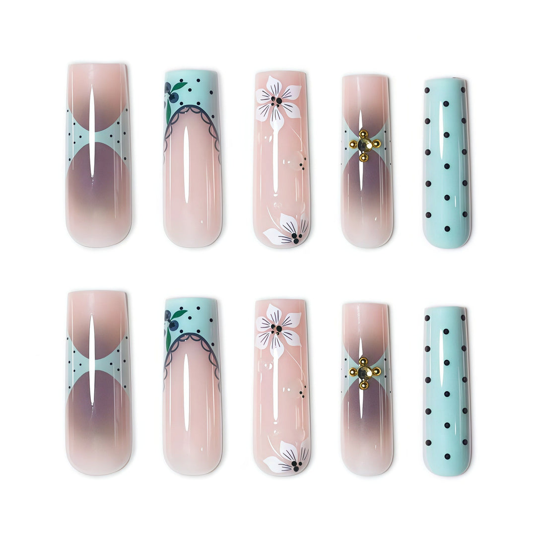Floral Elegant Press-On Nail Set Kalsten