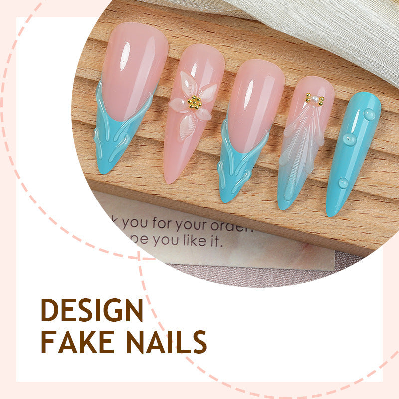 Creative nail art set with blooming accents and elegant designs Kalsten